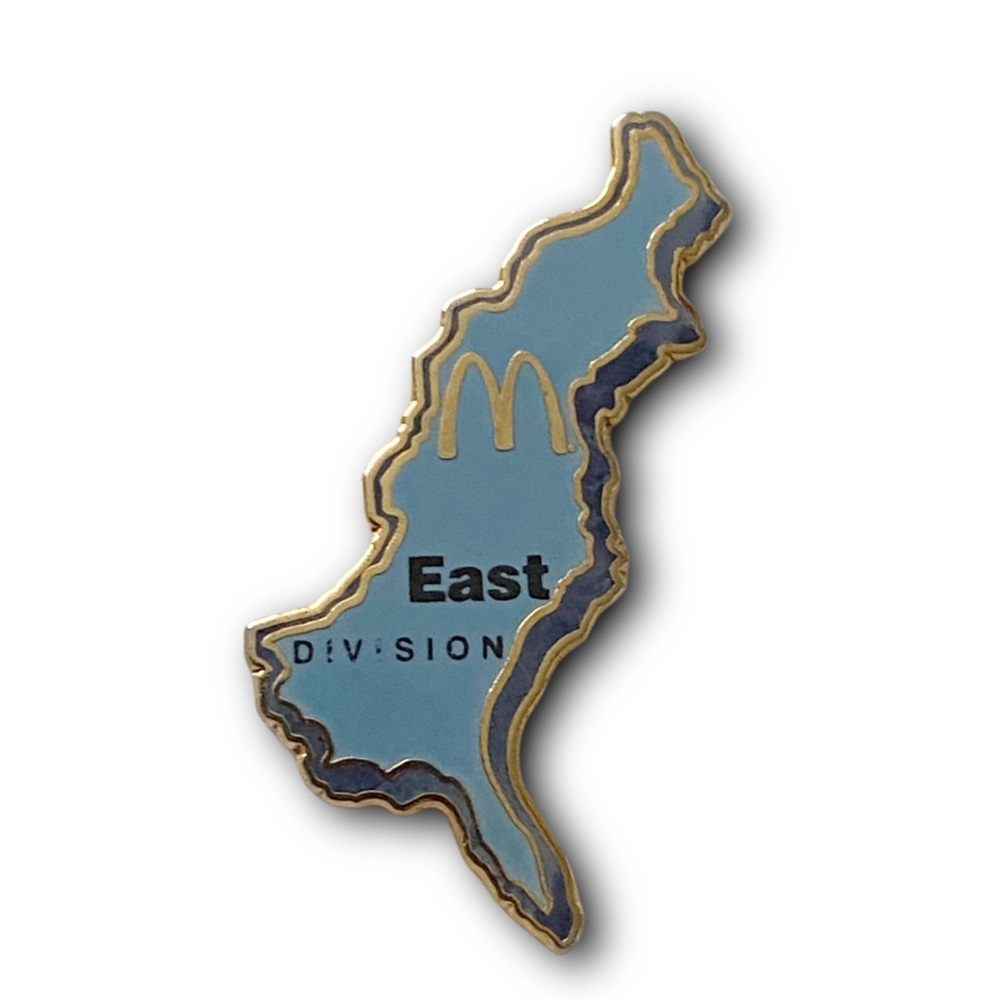 McDonald’s Pin East Division 1990s Blue Geographic US Map of States Metal Lapel